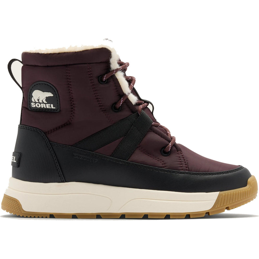 Sorel Women's Whitney III Mid Waterproof Winter Boot in Red Lodge/Black, lateral side view