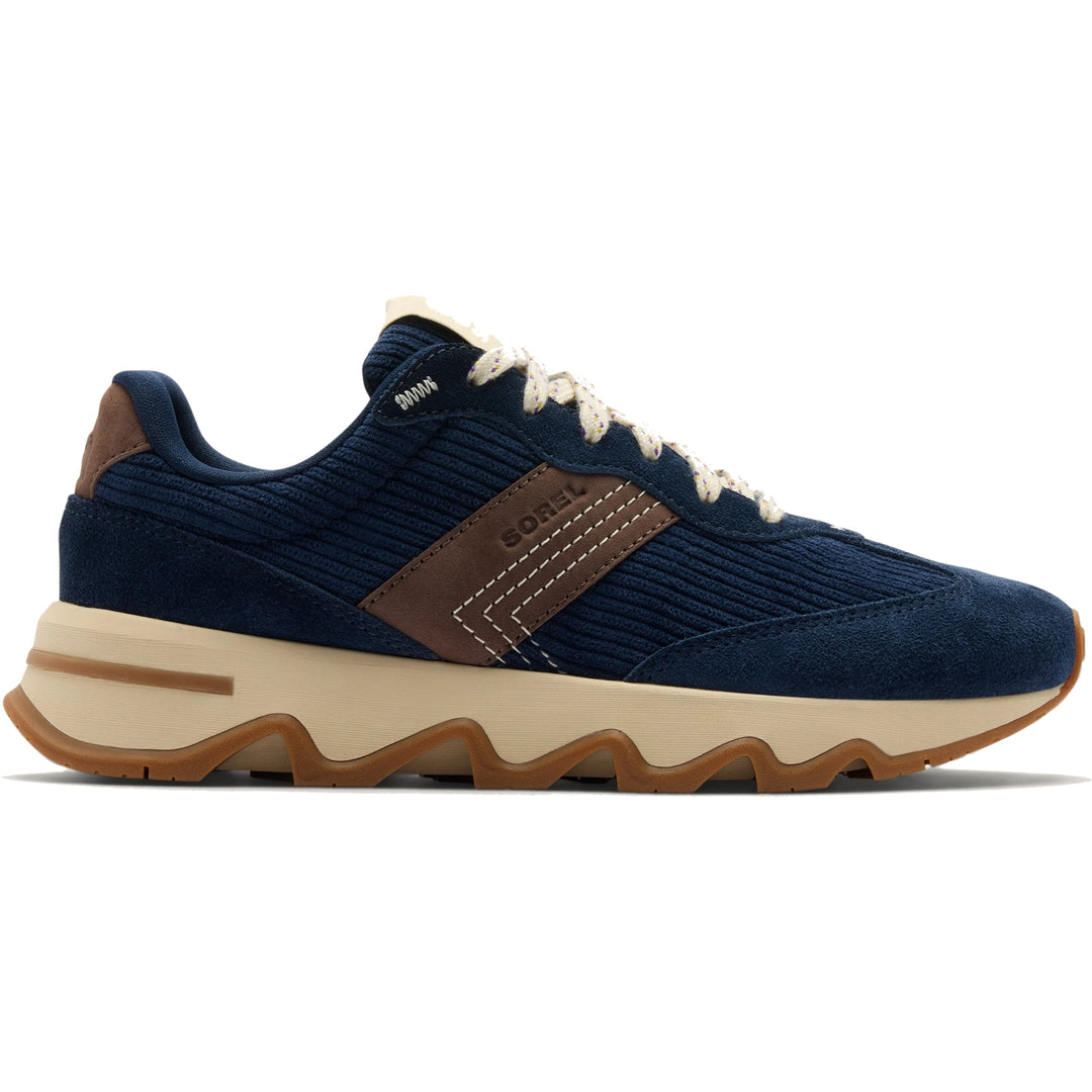 Sorel Women's Kinetic Ember Sneaker in Collegiate Navy/Bleached Ceramic, lateral side view