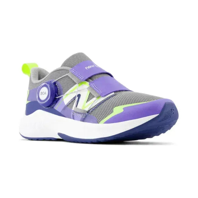 New Balance Kids' Dynasoft Reveal V4 BOA Running Shoe Shadow Grey/Electric Indigo/Thirty Watt PTRVLGP4