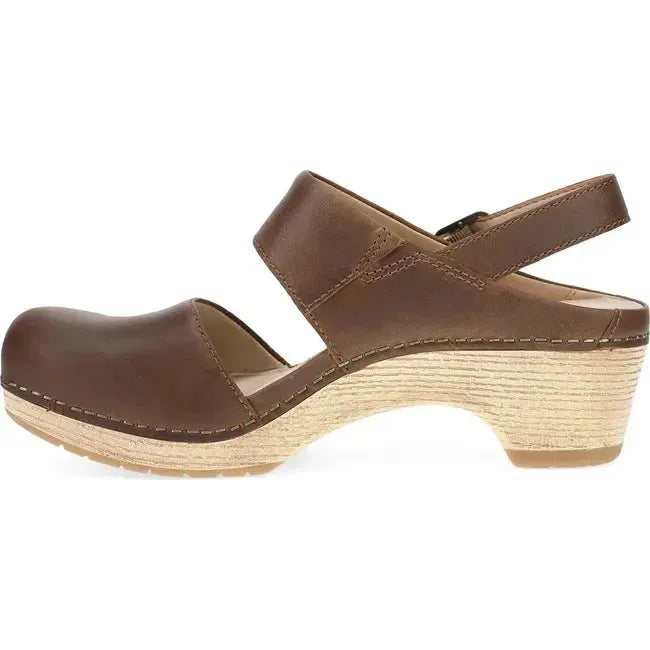 Dansko Women's Lucia Closed Toe Clog Tan Oiled Leather 2218641400
