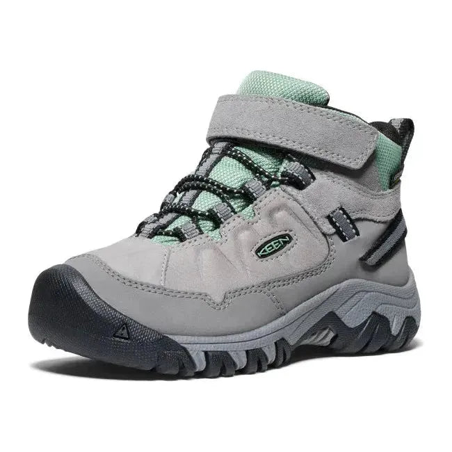 Keen Kids' Targhee IV Waterproof Hiking Boot Alloy/Granite Green 1029613