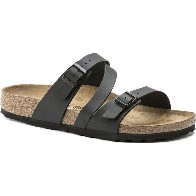 Black Birko-Flor Birkenstock Salina sandal with three straps.