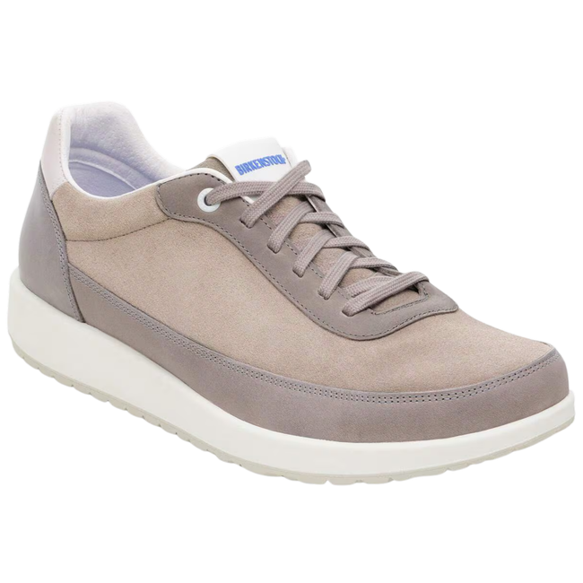 Angled Side of Birkenstock Women's Honnef City Sneaker in Stone Coin