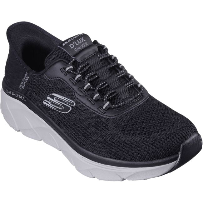 Skechers Men's D'Lux Walker 2.0 Slip On Shoe Black/Grey 232446-BKGY