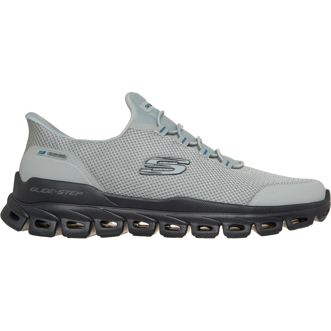Side of Skechers Men's Slip-ins Glide-Step Remnynt Sneaker in Light Gray/Black