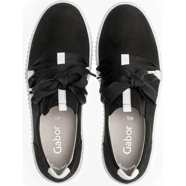 Gabor Women's Bow Slip On Sneaker Black 43.333.17