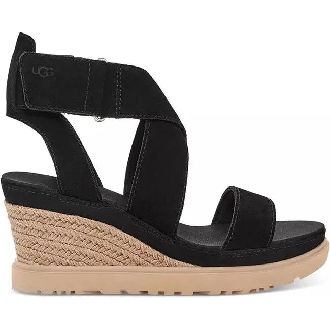 UGG Women's Ileana Ankle Wedge Sandal Black 1139052-BLK 