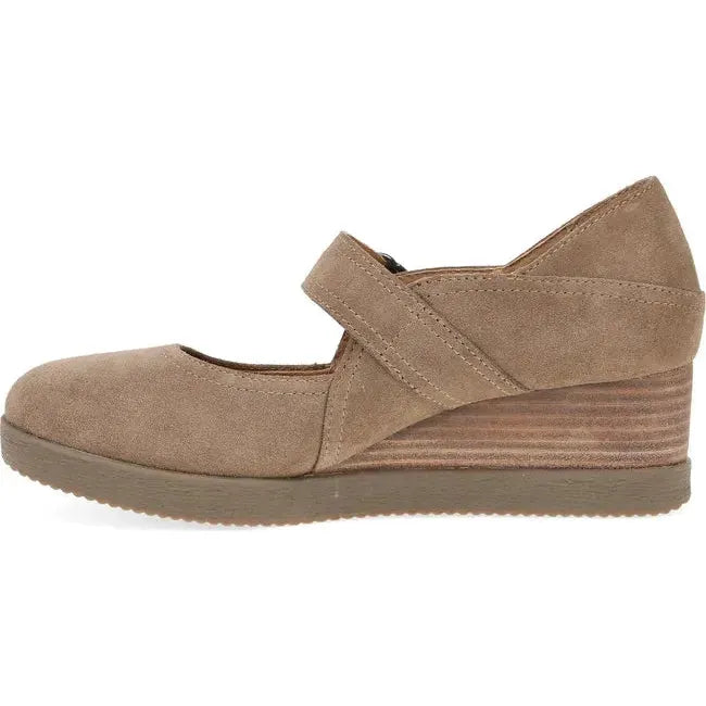 Dansko Women's Sandy Mary Jane Wedge Shoe Morel Waterproof Suede 2415202300