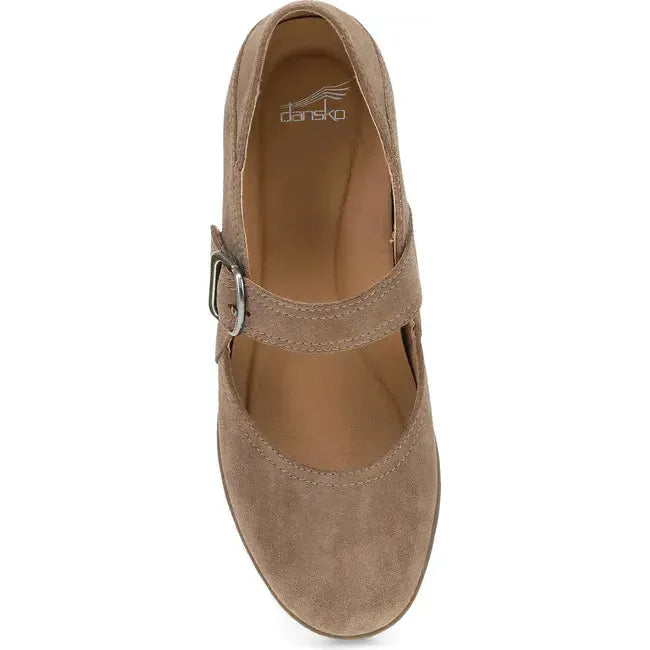 Dansko Women's Sandy Mary Jane Wedge Shoe Morel Waterproof Suede 2415202300