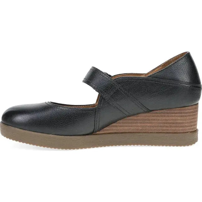 Dansko Women's Sandy Mary Jane Wedge Shoe Black Waterproof Milled 2415502300