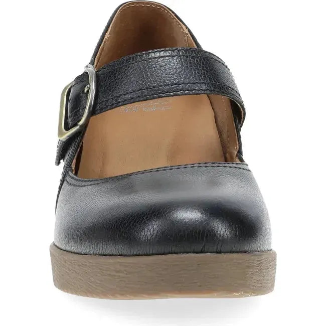 Dansko Women's Sandy Mary Jane Wedge Shoe Black Waterproof Milled 2415502300