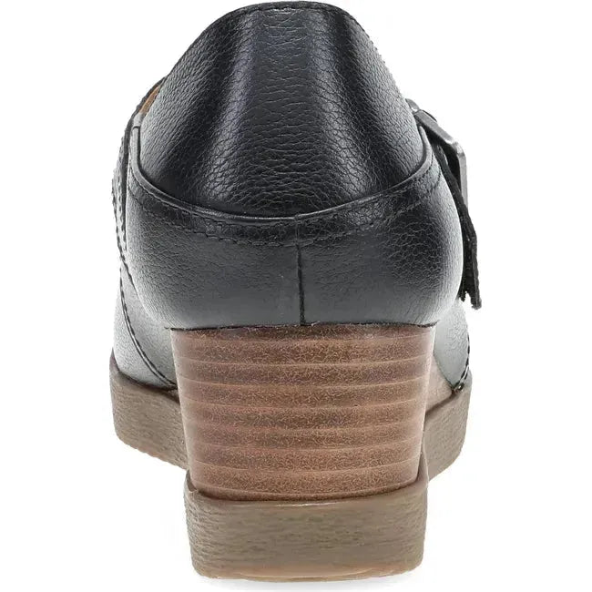 Dansko Women's Sandy Mary Jane Wedge Shoe Black Waterproof Milled 2415502300