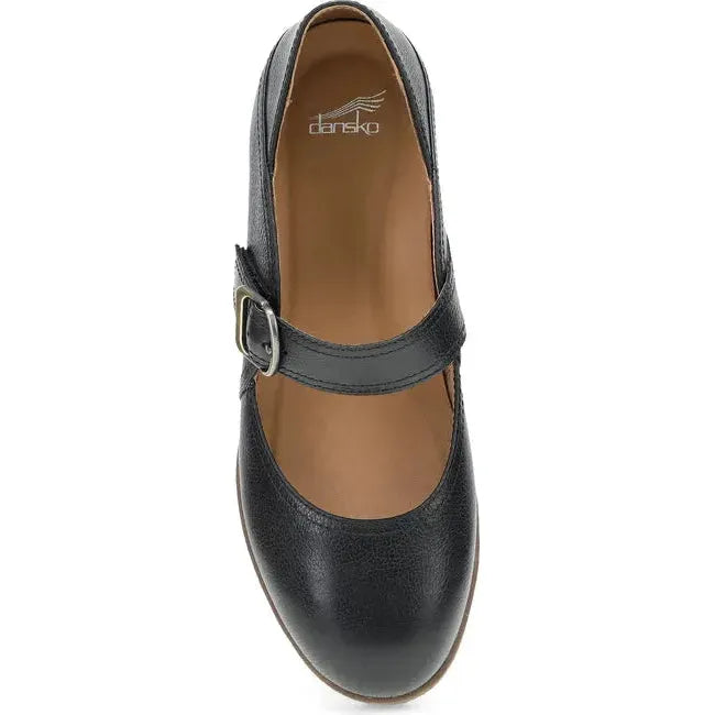 Dansko Women's Sandy Mary Jane Wedge Shoe Black Waterproof Milled 2415502300