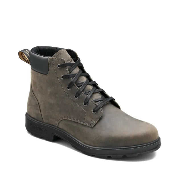 Front angled of lace up waterproof Blundstone Unisex Originals 2429 Boot in clay brown