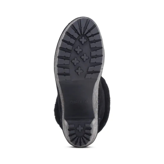 Sole of Aetrex Women's Scarlett Boot in Black Suede