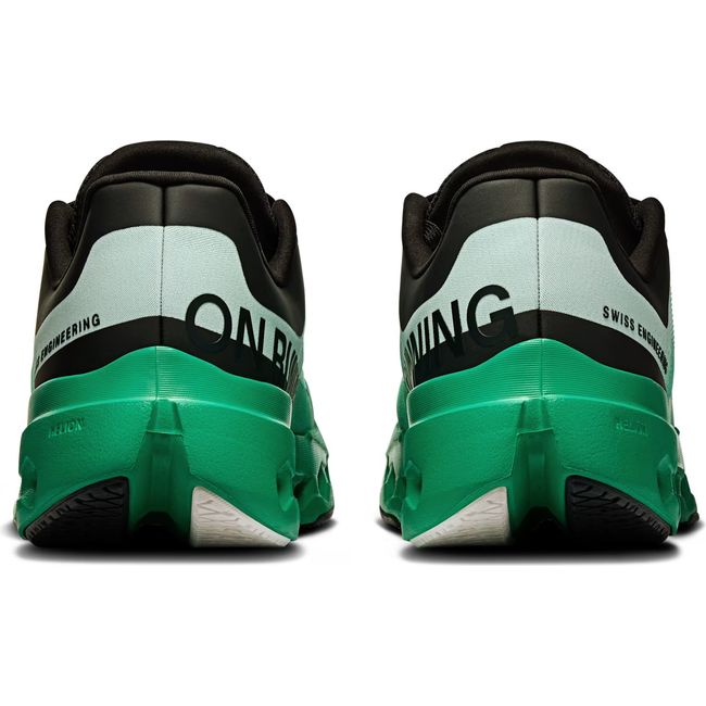 Heels of Men's On Running Cloudsurfer Next Running Shoes in Mint Green and Black