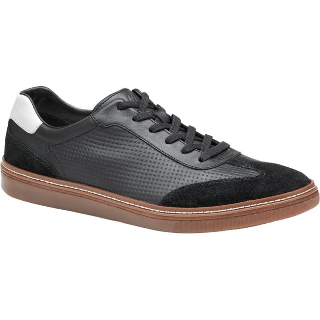 Johnston & Murphy Men's McGuffey T-Toe Sneaker Black Embossed Full Grain/Suede 25-1575