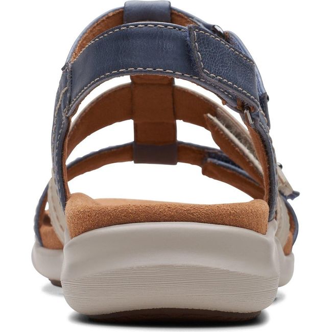 Heel of Women&#39;s Clarks Kitly Step Sandal in Denim Combination leather with backstrap
