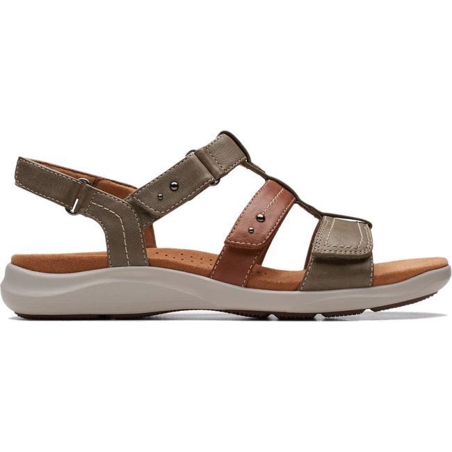 Clarks Women's Kitly Step Sandal Olive Combination 26170992