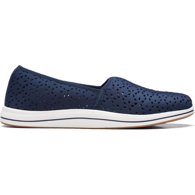 Clarks Women&#39;s Breeze Emily Slip On Shoe Navy 26171360