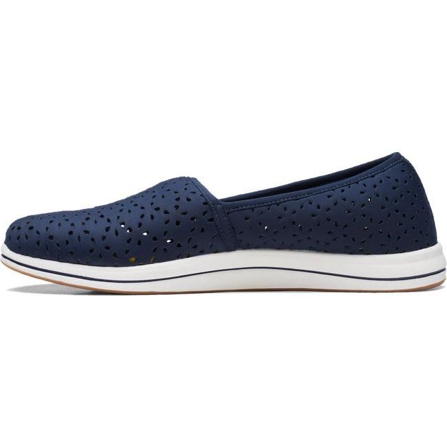 Clarks Women&#39;s Breeze Emily Slip On Shoe Navy 26171360