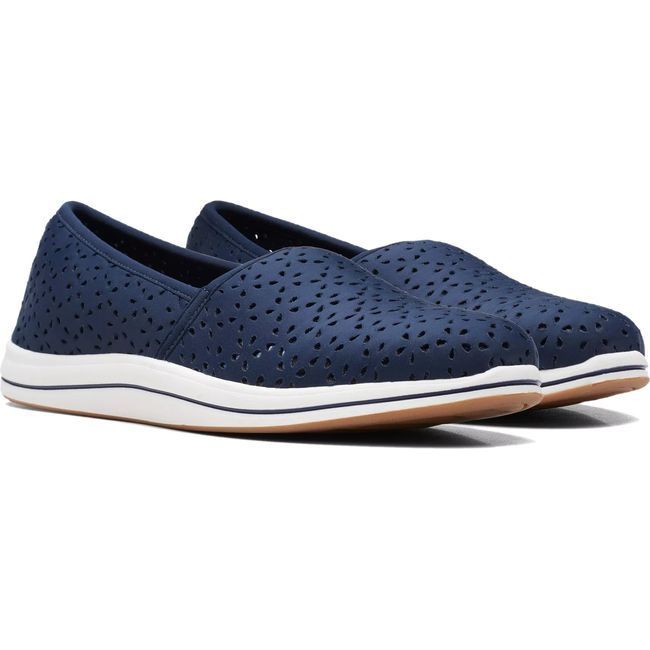 Clarks Women&#39;s Breeze Emily Slip On Shoe Navy 26171360