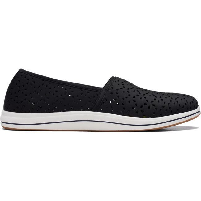 Clarks Women&#39;s Breeze Emily Slip On Shoe Black 26171370