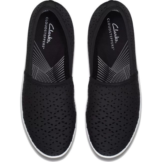 Clarks Women&#39;s Breeze Emily Slip On Shoe Black 26171370