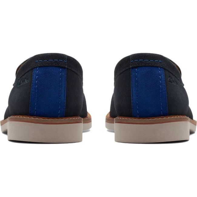 Clarks Men&#39;s Atticus Slip Loafer Navy Suede 26172441