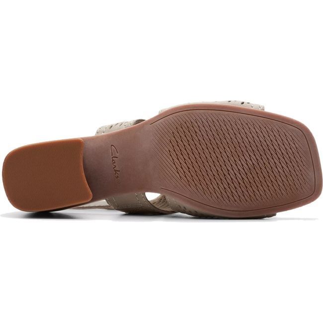 Clarks Women&#39;s Siara65 Flow Heeled Sandal Stone Nubuck 26176345