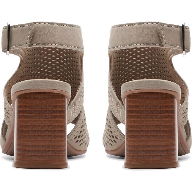 Clarks Women&#39;s Siara65 Flow Heeled Sandal Stone Nubuck 26176345