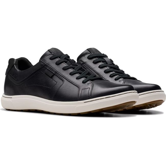 Clarks Men&#39;s Mapstone Lace Sneaker Black Leather 26176885