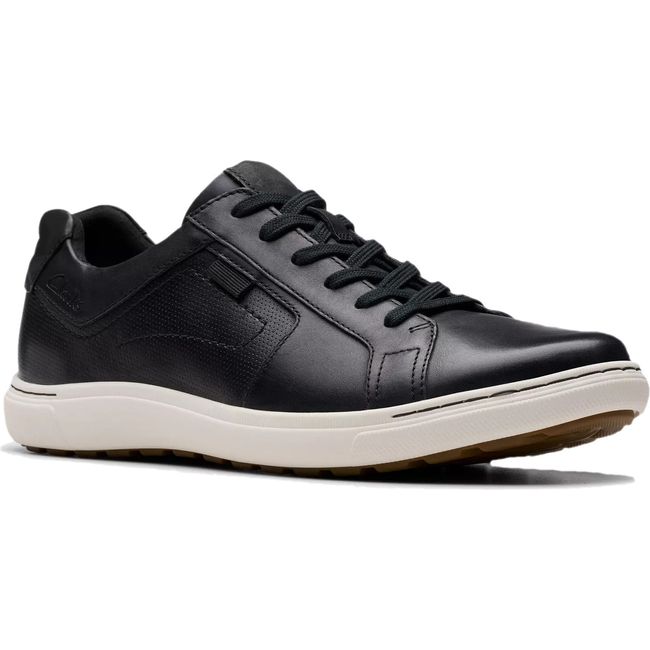 Clarks Men's Mapstone Lace Sneaker Black Leather 26176885