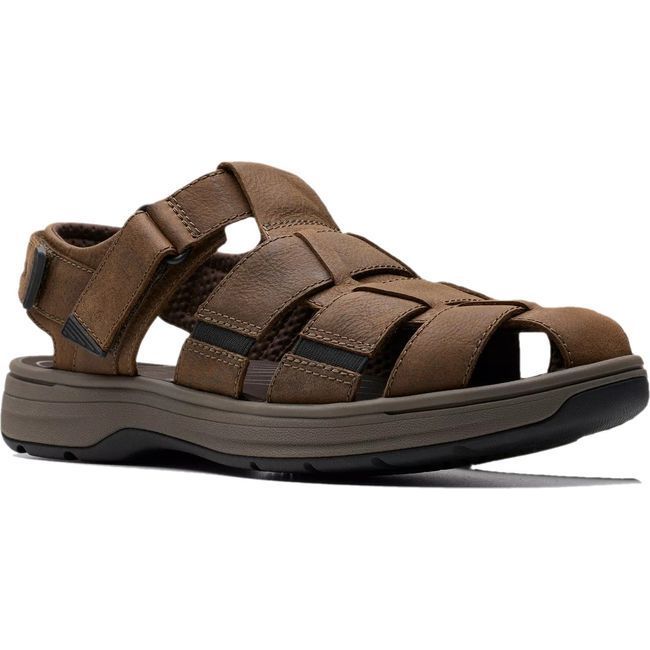 Clarks Men&#39;s Saltway Cove Sandal Dark Brown Leather 26176900