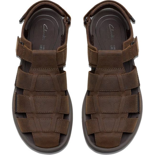 Clarks Men&#39;s Saltway Cove Sandal Dark Brown Leather 26176900