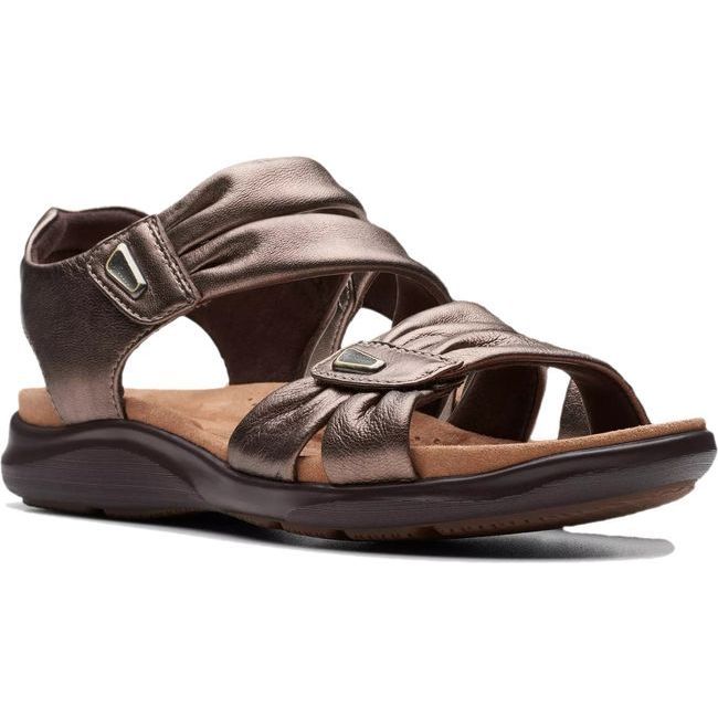 Clarks Women&#39;s Kitly Ave Sandal Bronze Leather 26177303
