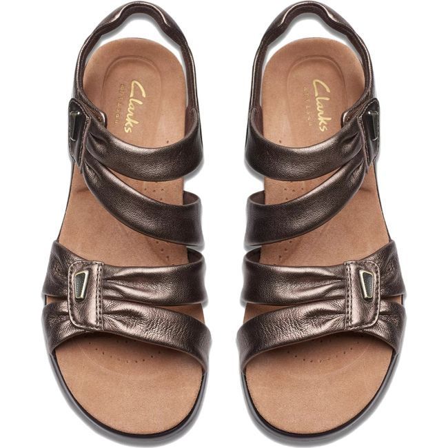 Clarks Women&#39;s Kitly Ave Sandal Bronze Leather 26177303