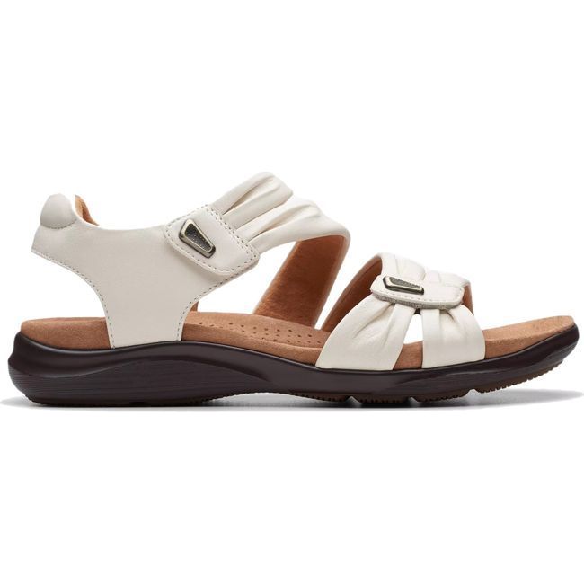 Clarks Women's Kitly Ave Sandal Off White Leather 26177306