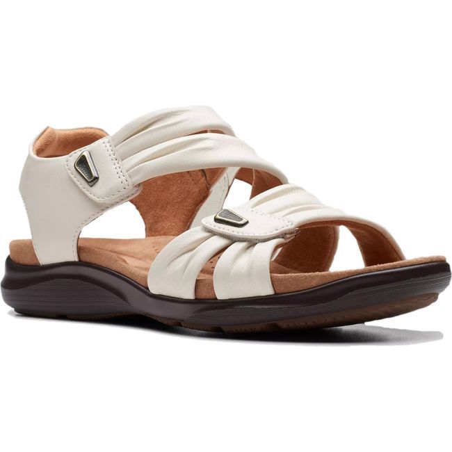 Clarks Women&#39;s Kitly Ave Sandal Off White Leather 26177306