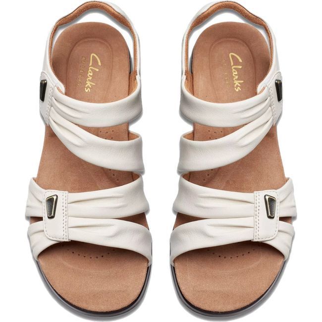 Clarks Women&#39;s Kitly Ave Sandal Off White Leather 26177306