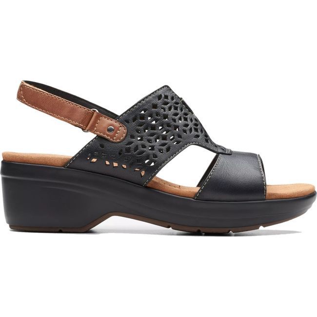 Clarks Women&#39;s Tuleah Sun Black Sandal 26177382