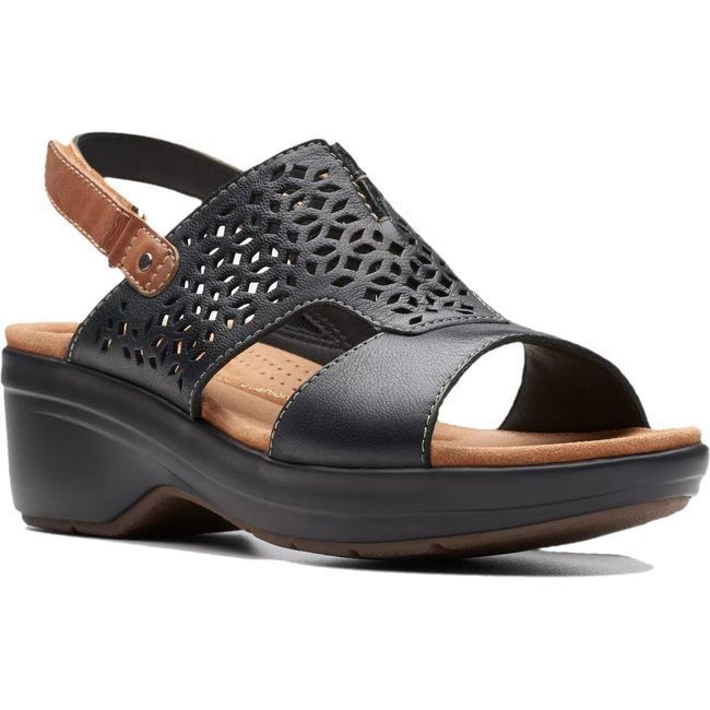 Clarks Women's Tuleah Sun Black Sandal 26177382