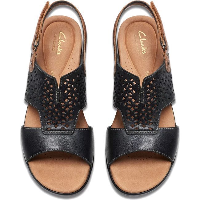 Clarks Women&#39;s Tuleah Sun Black Sandal 26177382