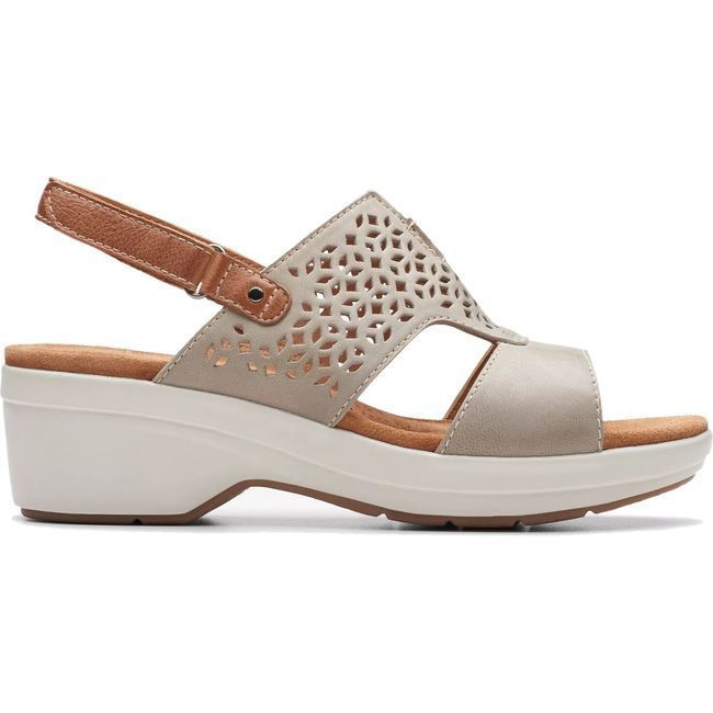 Clarks Women&#39;s Tuleah Sun Sandal Stone Leather 26177386