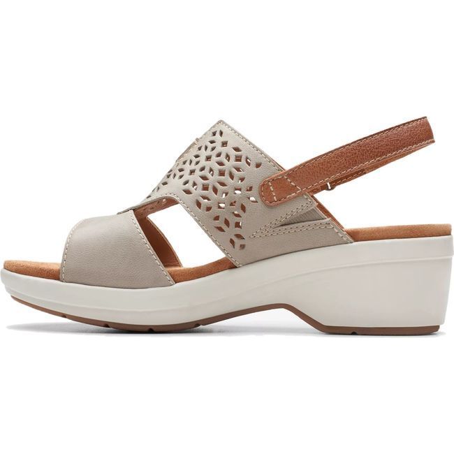 Clarks Women&#39;s Tuleah Sun Sandal Stone Leather 26177386