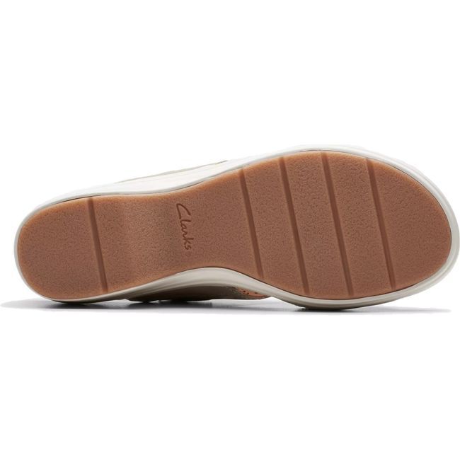 Clarks Women&#39;s Tuleah Sun Sandal Stone Leather 26177386