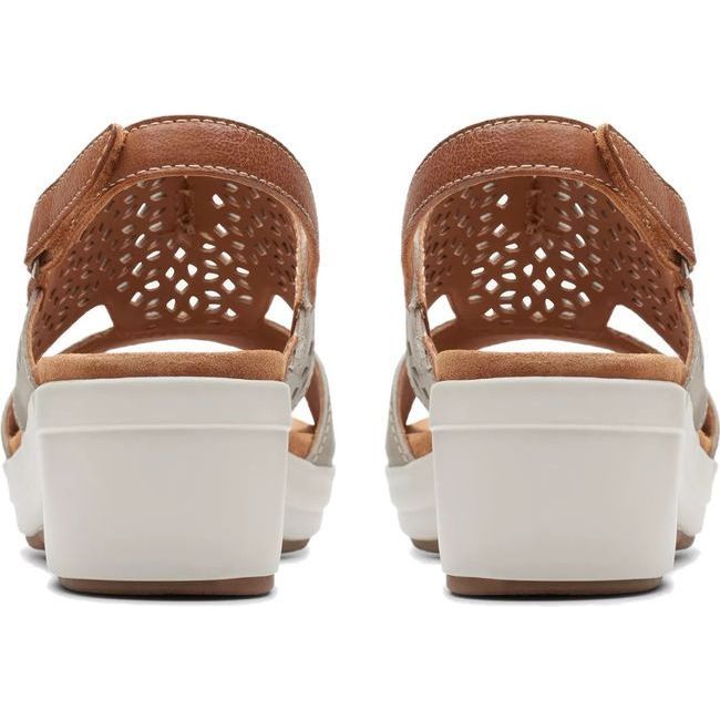 Clarks Women&#39;s Tuleah Sun Sandal Stone Leather 26177386