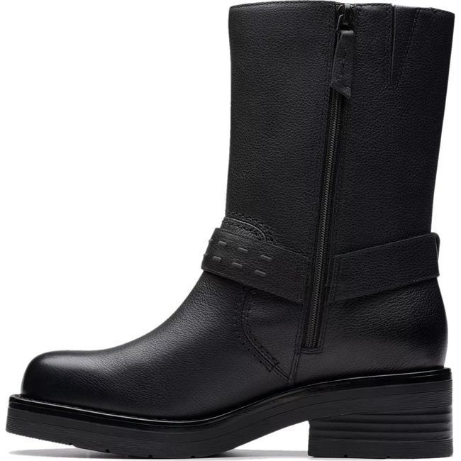 Clarks Women&#39;s Rebelle Up Mid Calf Boot Black Leather 26178896