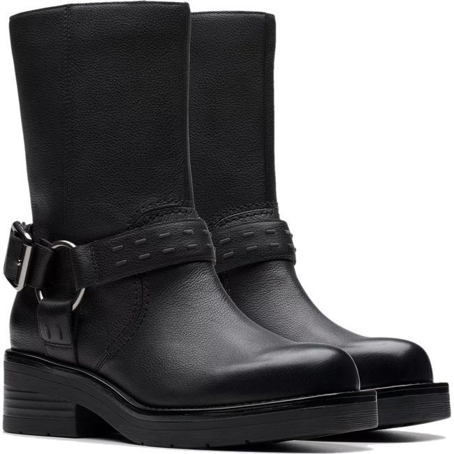 Clarks Women&#39;s Rebelle Up Mid Calf Boot Black Leather 26178896