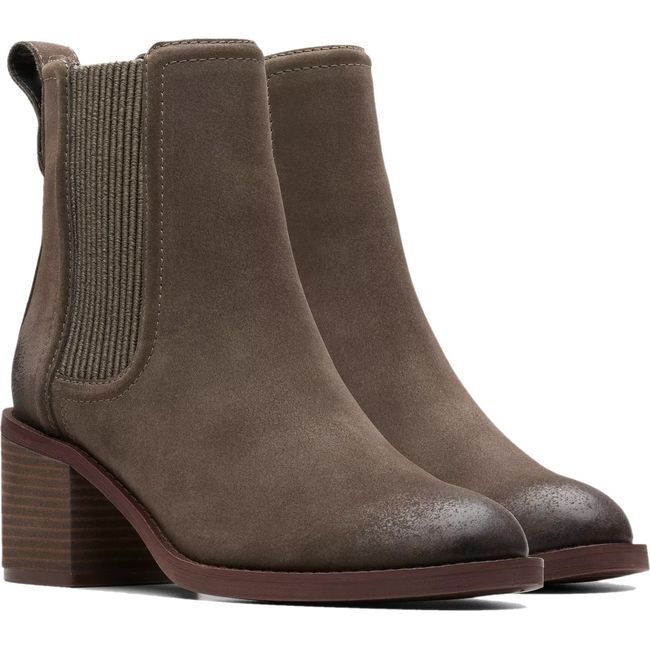 Clarks Women&#39;s Chamberly Top Boot 26179288 Mole Grey Suede